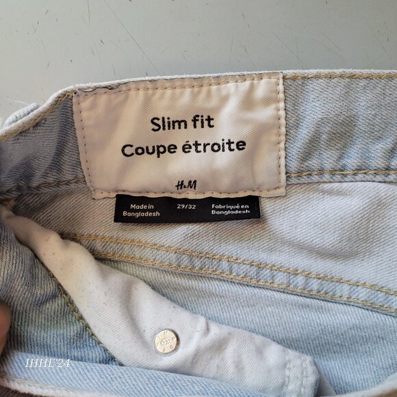 H&M  Men' Slim Fit Light Wash Denim Jeans 29/32 - Picture 6 of 8